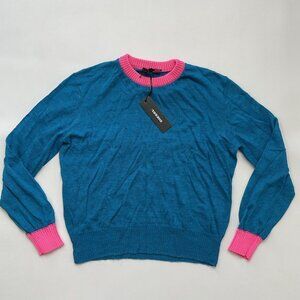 $$148 Diesel Women’s M-gala Pullover Sweatshirt In Bright Blue Size 2XS